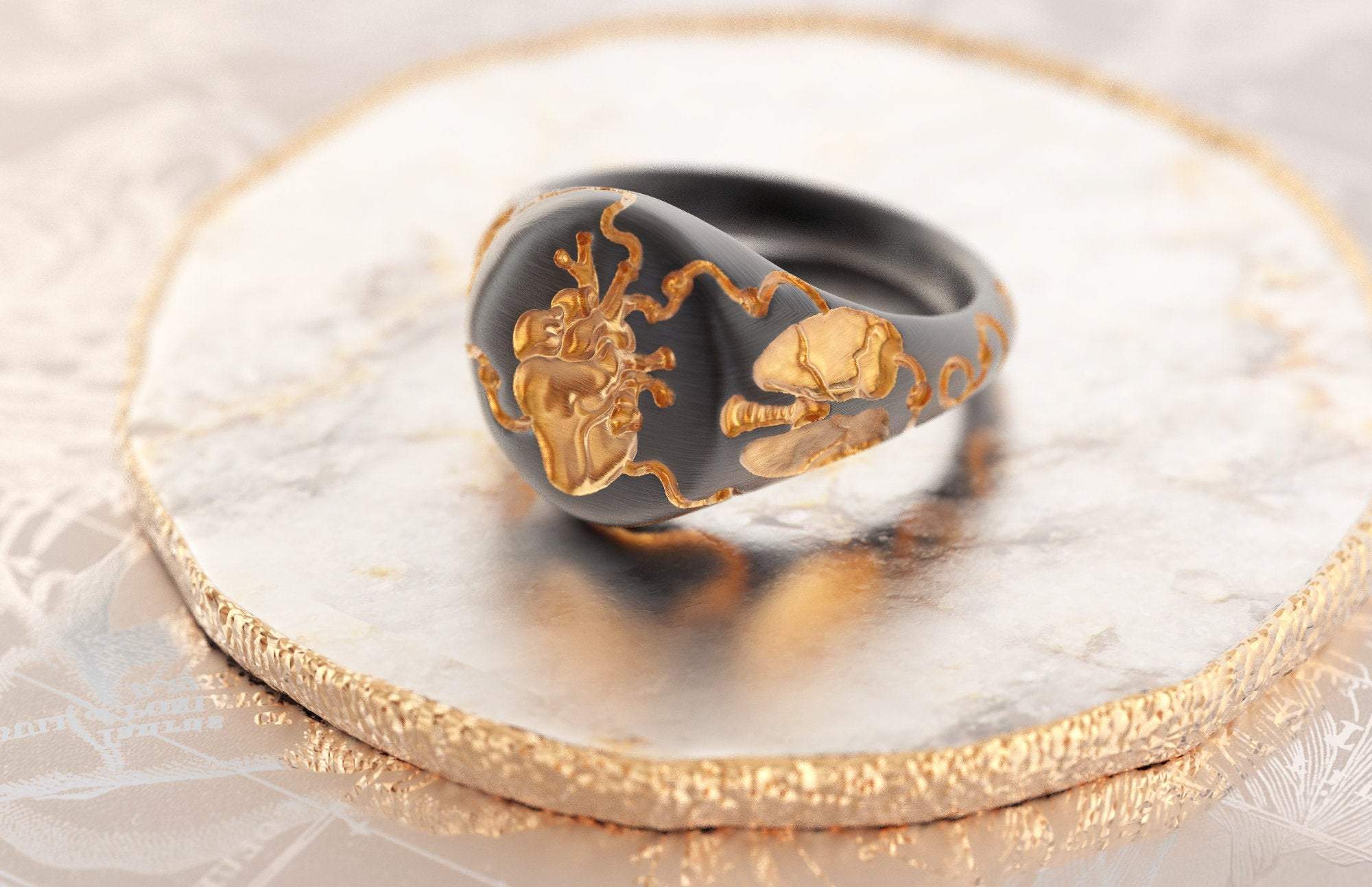 Anatomical Heart Chevalier Ring | OOZA Jewelry