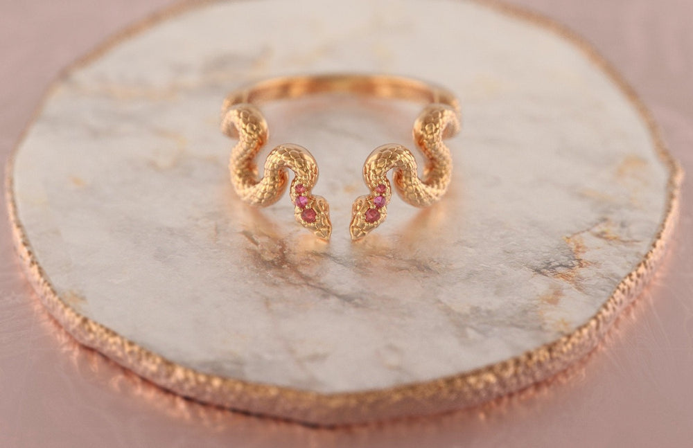 
                  
                    Double Snakes Curved Ring - OOZA Jewelry
                  
                