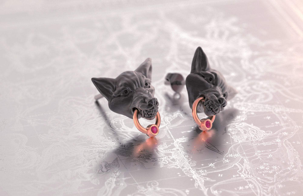 Black Coyote Earrings - OOZA Jewelry