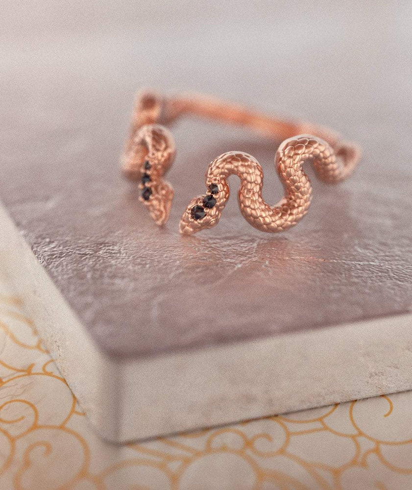 
                  
                    Double Snakes Curved Ring - OOZA Jewelry
                  
                